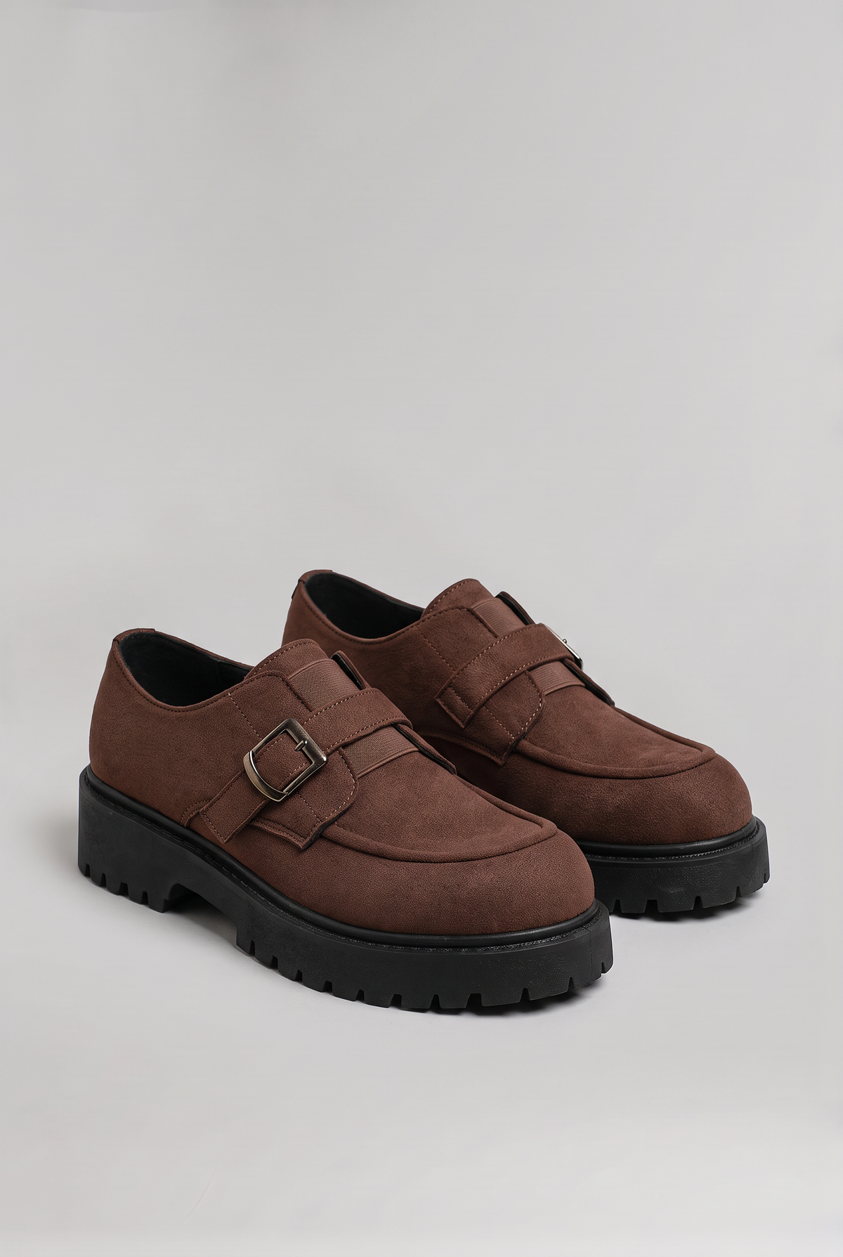 Men's Suede-Effect Derby Shoes Chunky Sole