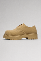 Men’s Suede-Effect Vintage-Style Derby Shoes Chunky Sole