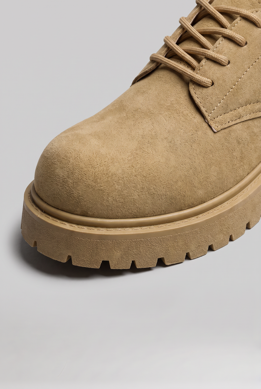 Men’s Suede-Effect Vintage-Style Derby Shoes Chunky Sole