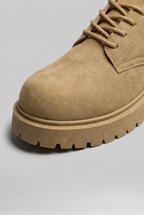 Men’s Suede-Effect Vintage-Style Derby Shoes Chunky Sole