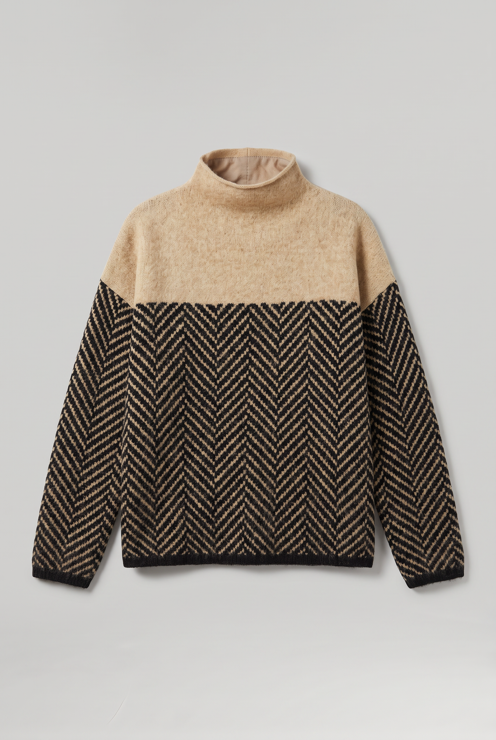 Women’s Herringbone High-Collar Jumper