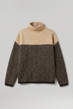 Women’s Herringbone High-Collar Jumper