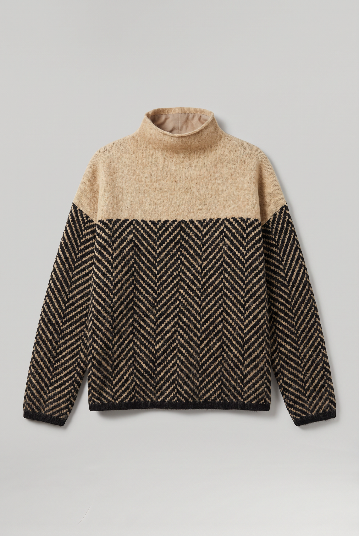 Women’s Herringbone High-Collar Jumper