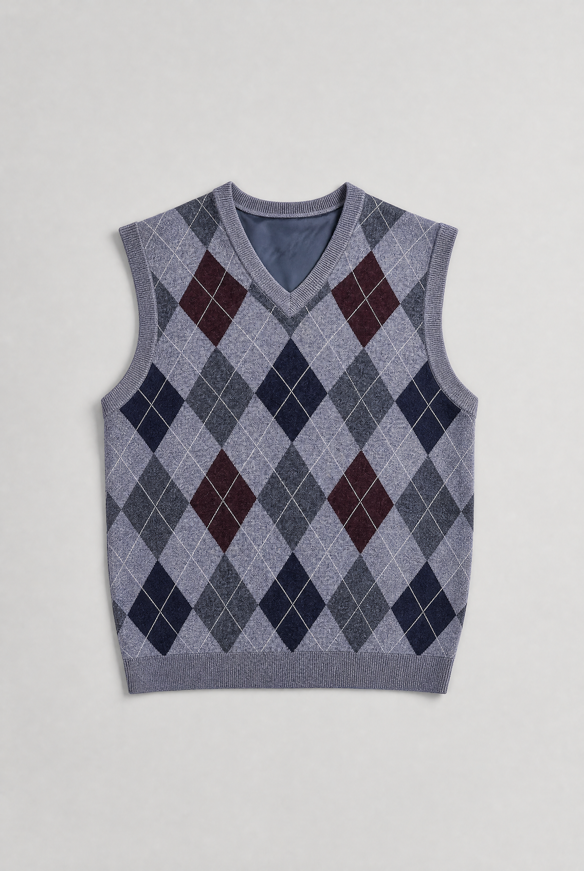 Men's Argyle V-Neck Vest Jumper
