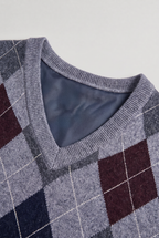 Men's Argyle V-Neck Vest Jumper