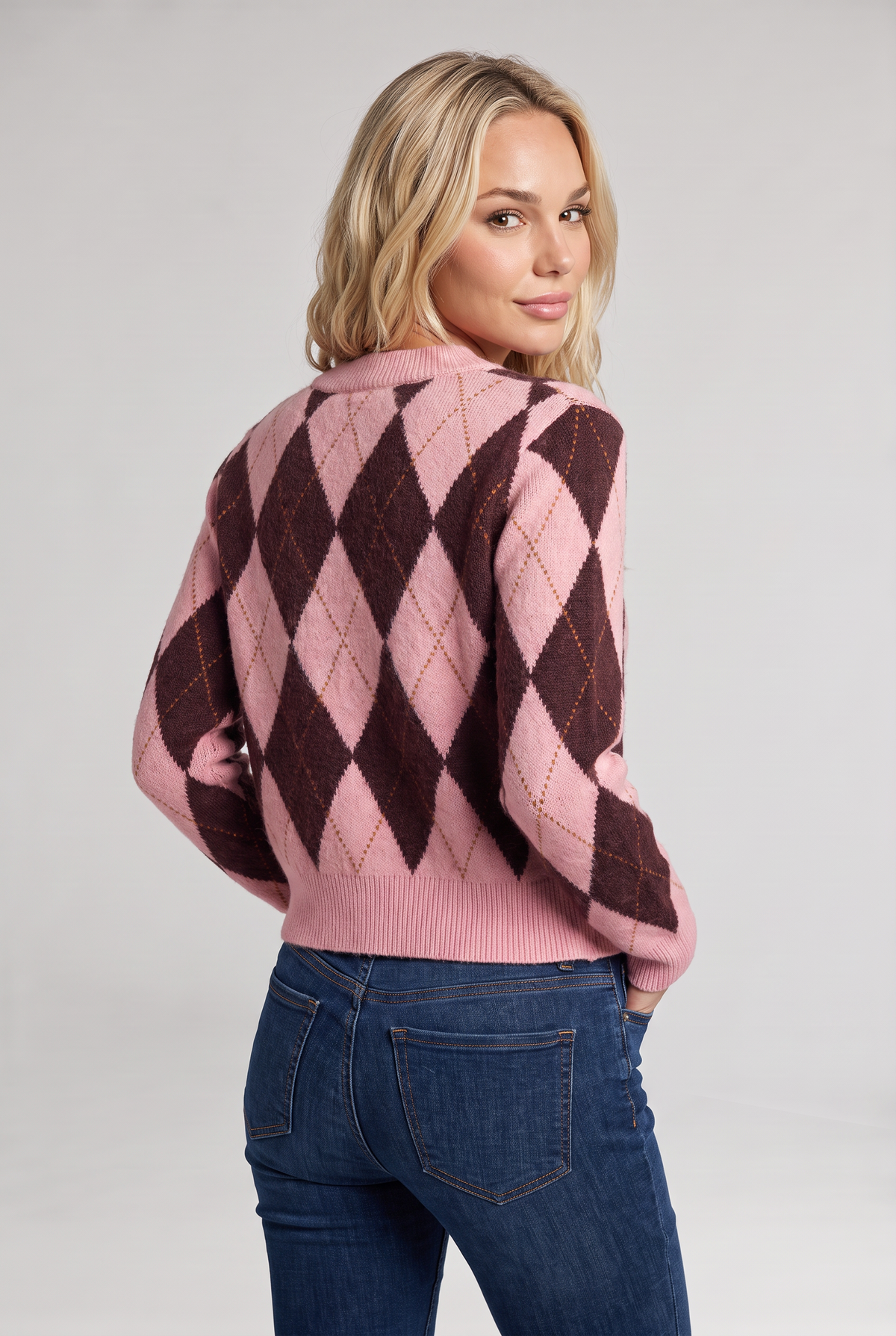 Women’s Argyle Button-Front Cardigan