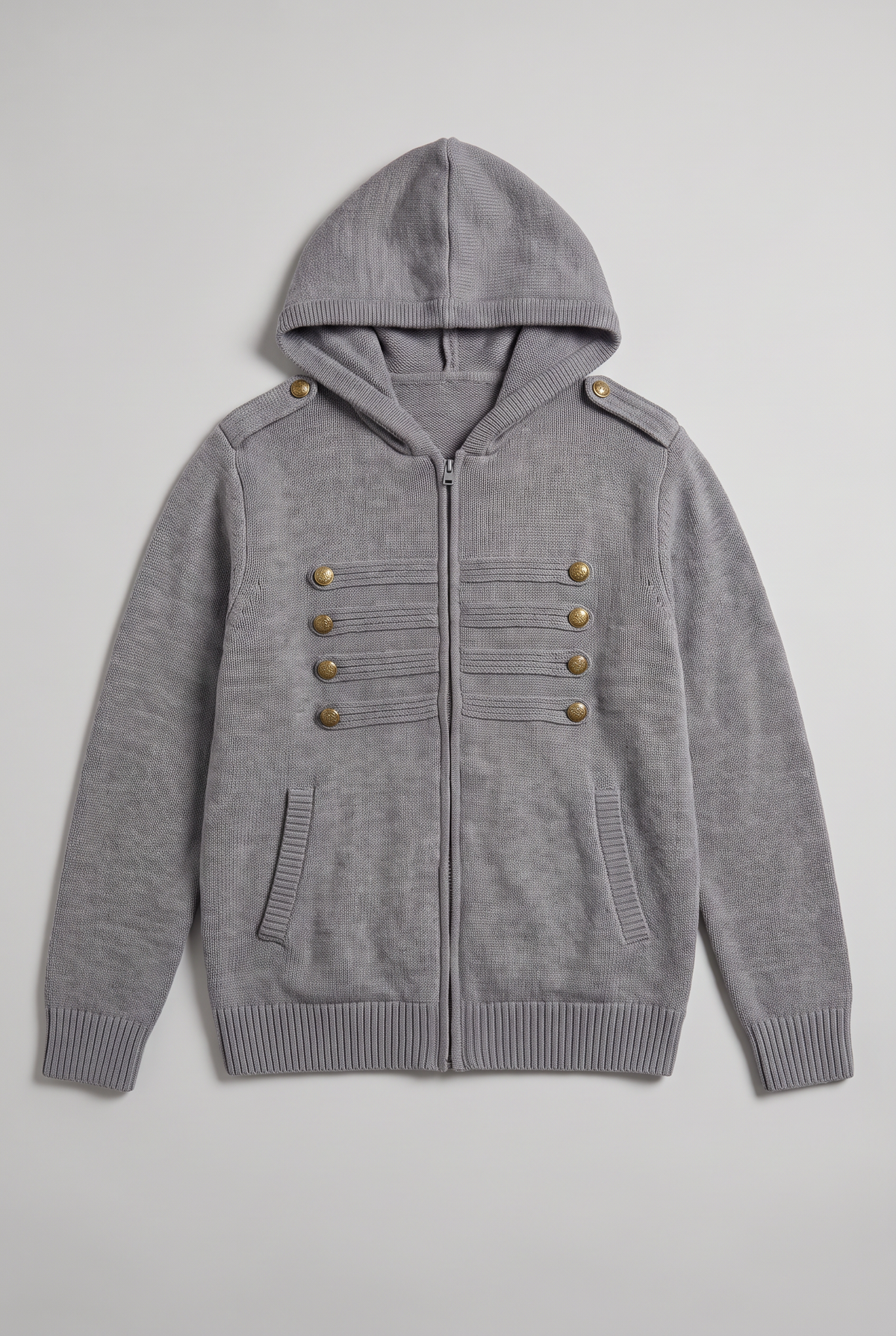 Men’s Military Braid Hooded Full Zip