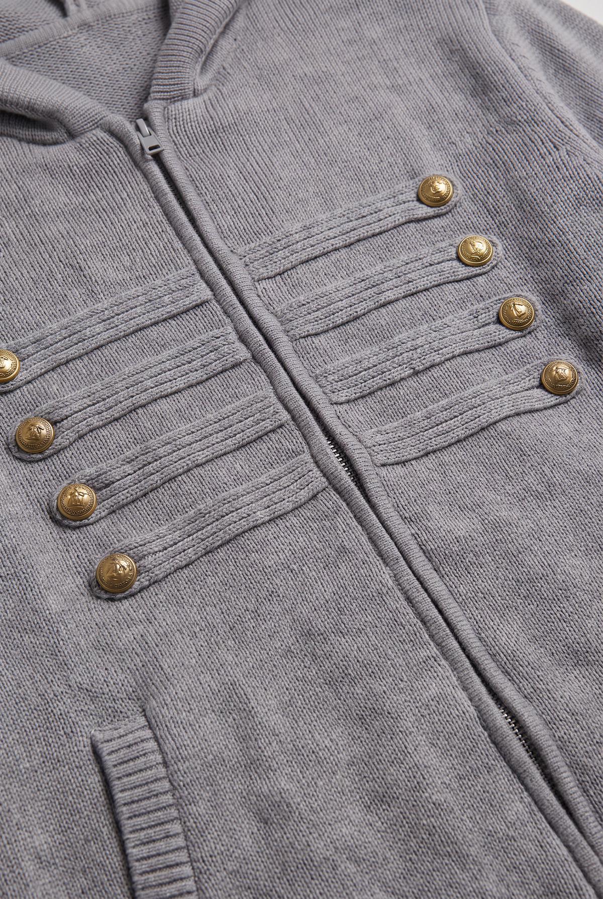 Men’s Military Braid Hooded Full Zip