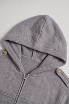 Men’s Military Braid Hooded Full Zip