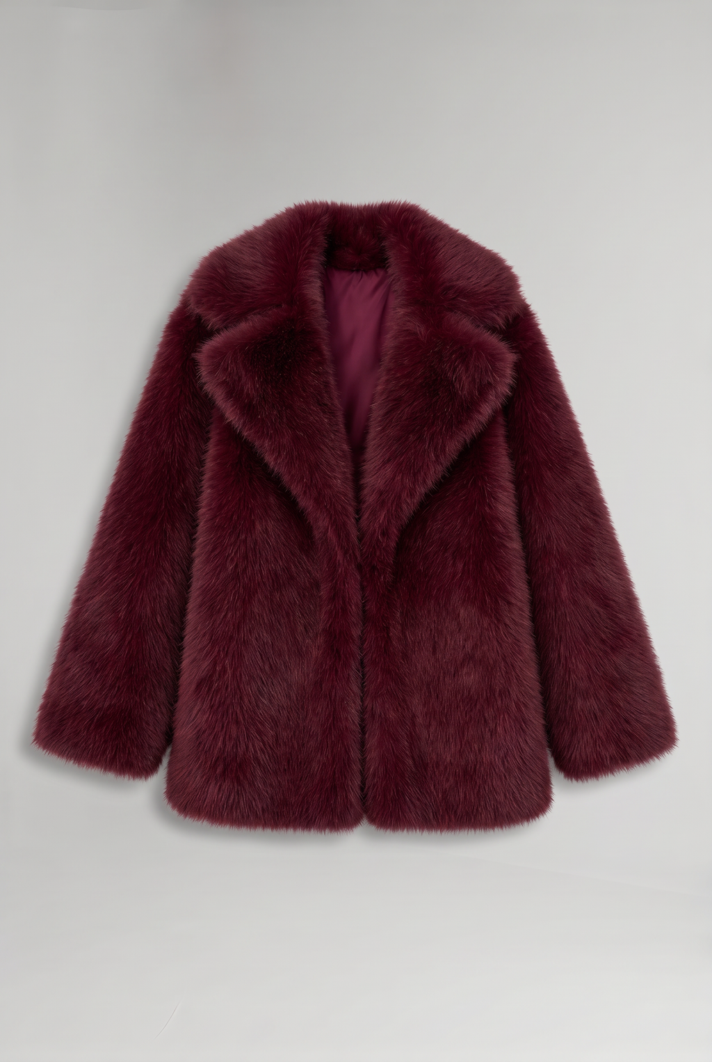 Women’s Burgundy Faux Fur Jacket