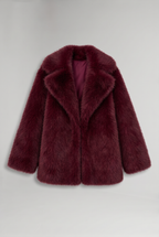 Women’s Burgundy Faux Fur Jacket