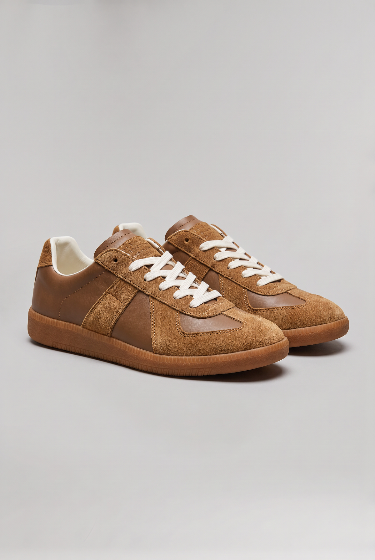 Men’s Suede Look Trainers Gum Sole Low Profile