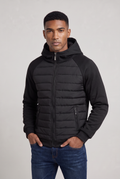 Men’s Hybrid Puffer Jacket Hooded Zip-Up