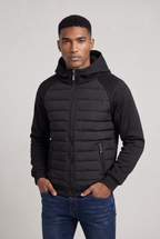 Men’s Hybrid Puffer Jacket Hooded Zip-Up