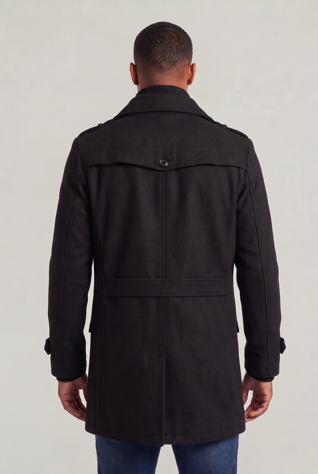 Men’s Wool-Blend Double-Collar Coat