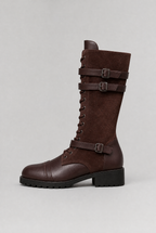 Women’s Denim Buckled Mid-Calf Boots