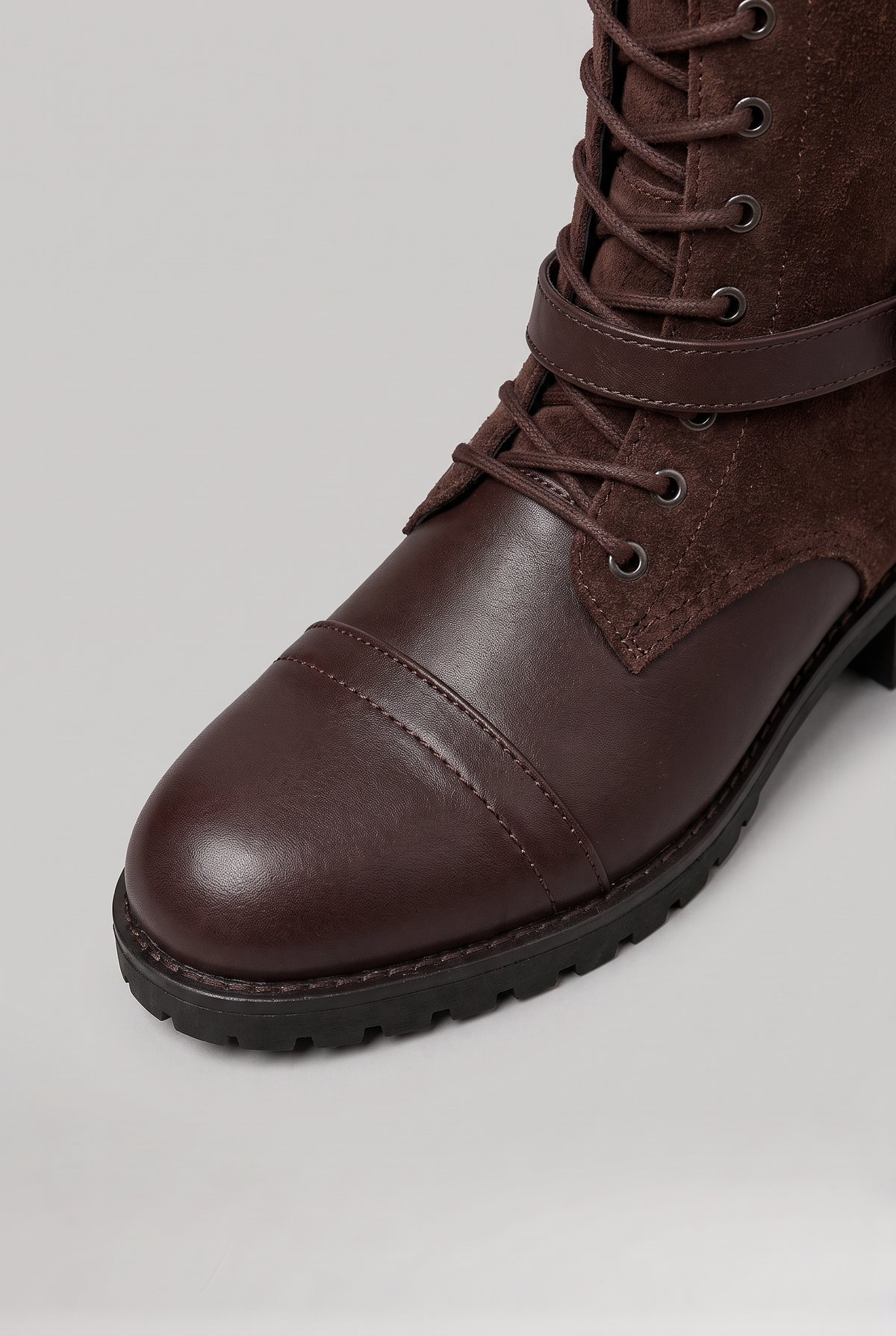Women’s Denim Buckled Mid-Calf Boots