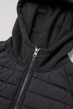 Men’s Hybrid Puffer Jacket Hooded Zip-Up