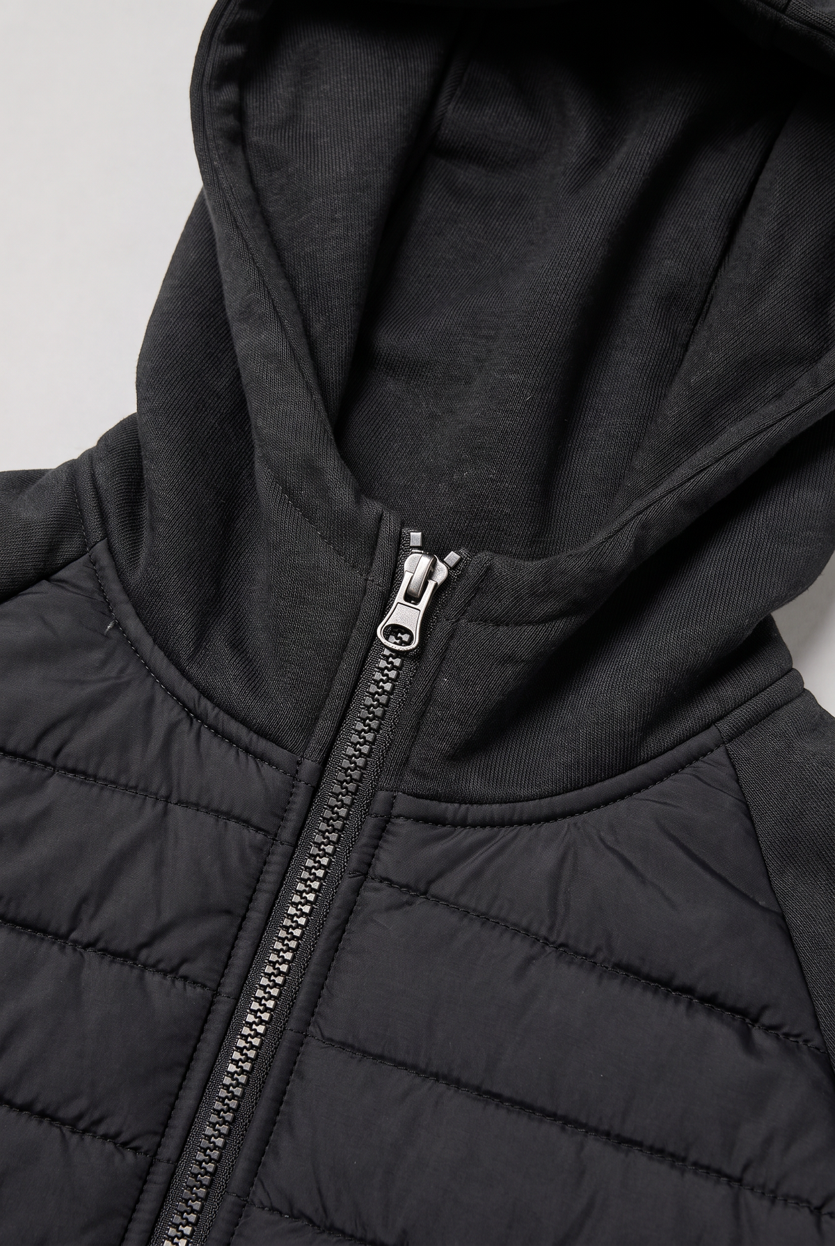 Men’s Hybrid Puffer Jacket Hooded Zip-Up