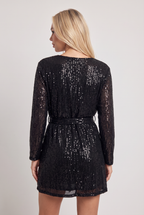 Women’s Sequin Mini Dress Tie Waist