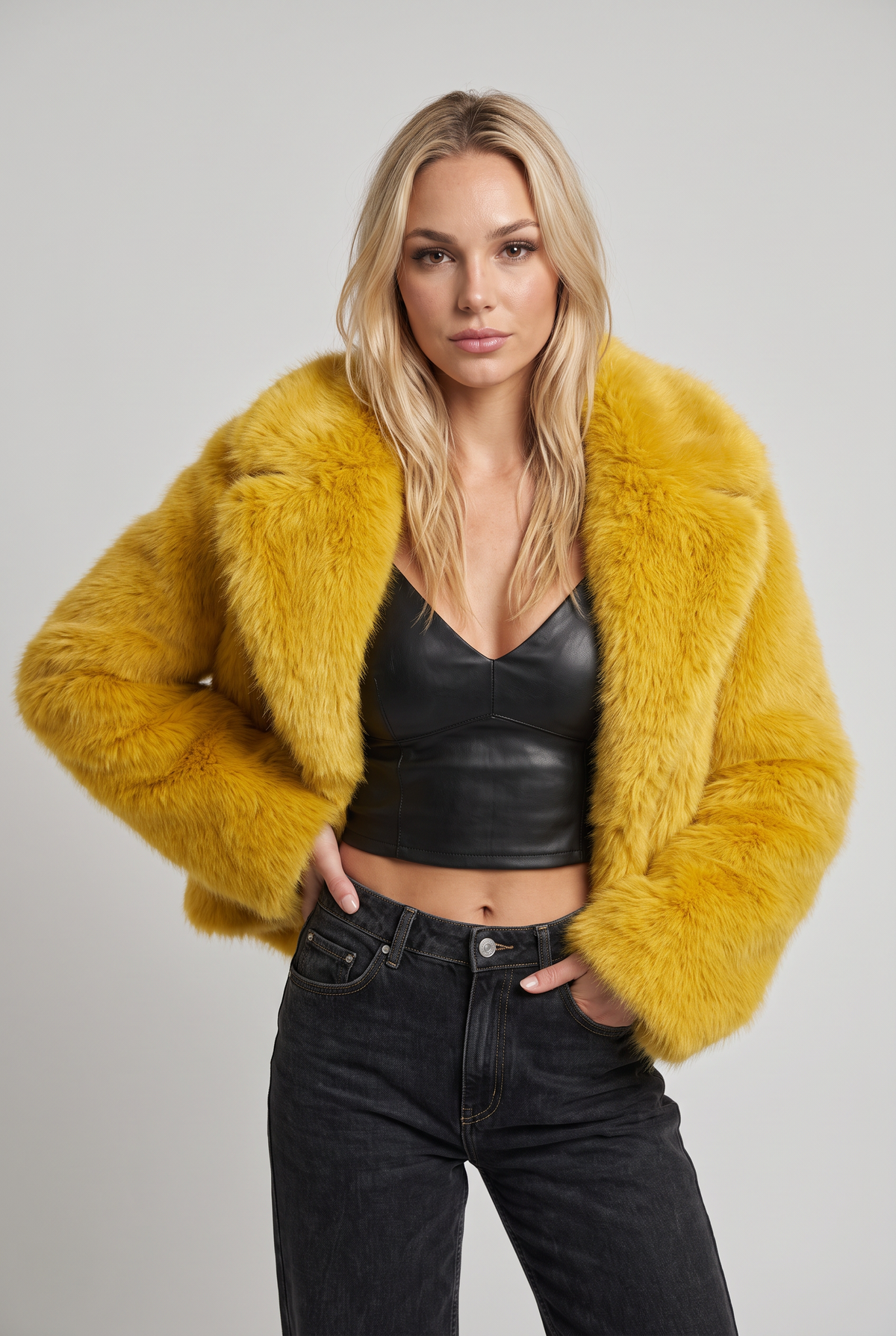 Women’s Faux Fur Jacket Oversized Collar