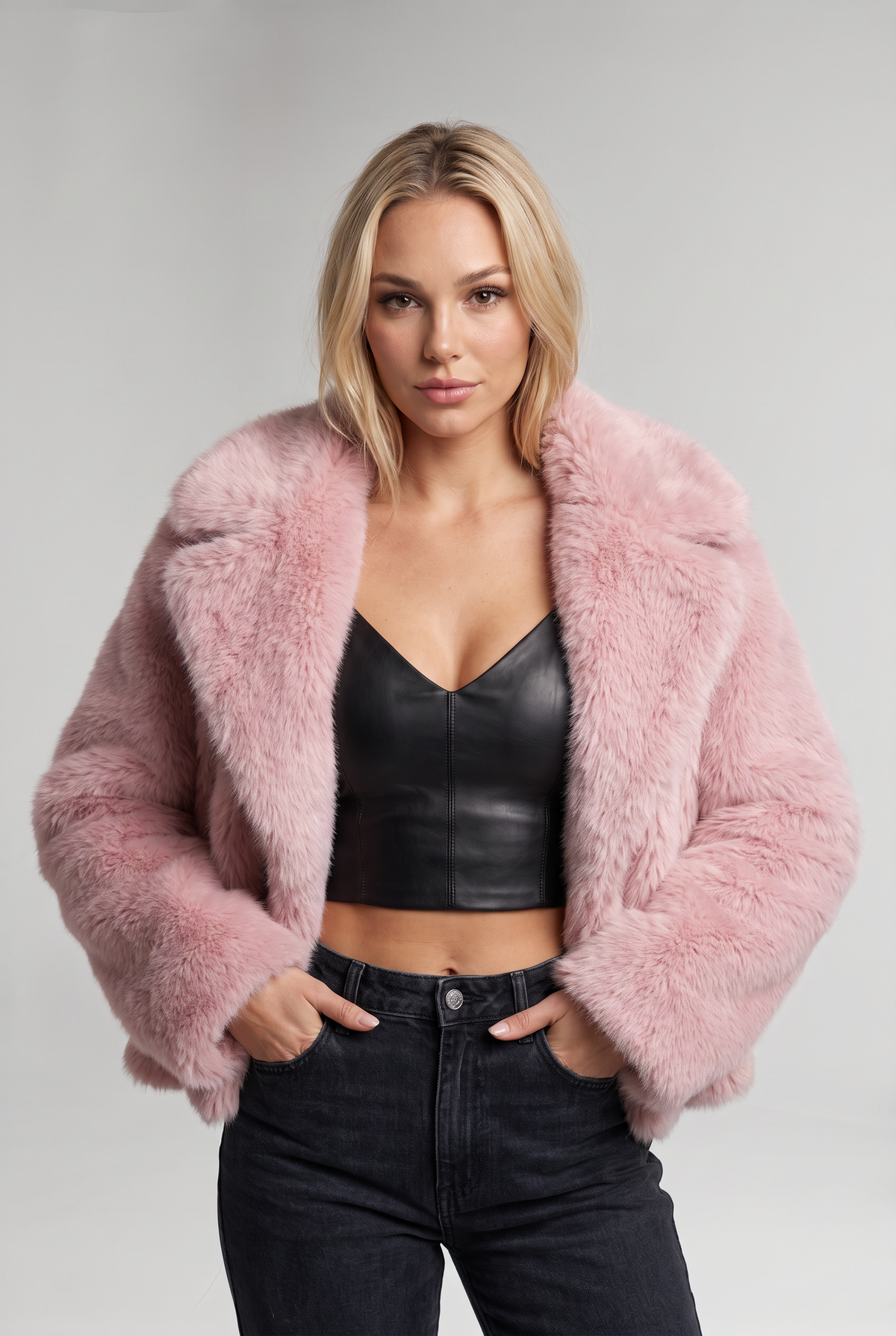 Women’s Faux Fur Jacket Oversized Collar