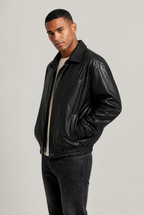 Men’s Leather-Look Blouson Jacket