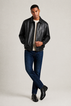Men’s Leather-Look Blouson Jacket