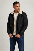 Men’s Fleece Lined Shearling Collar Aviator Jacket