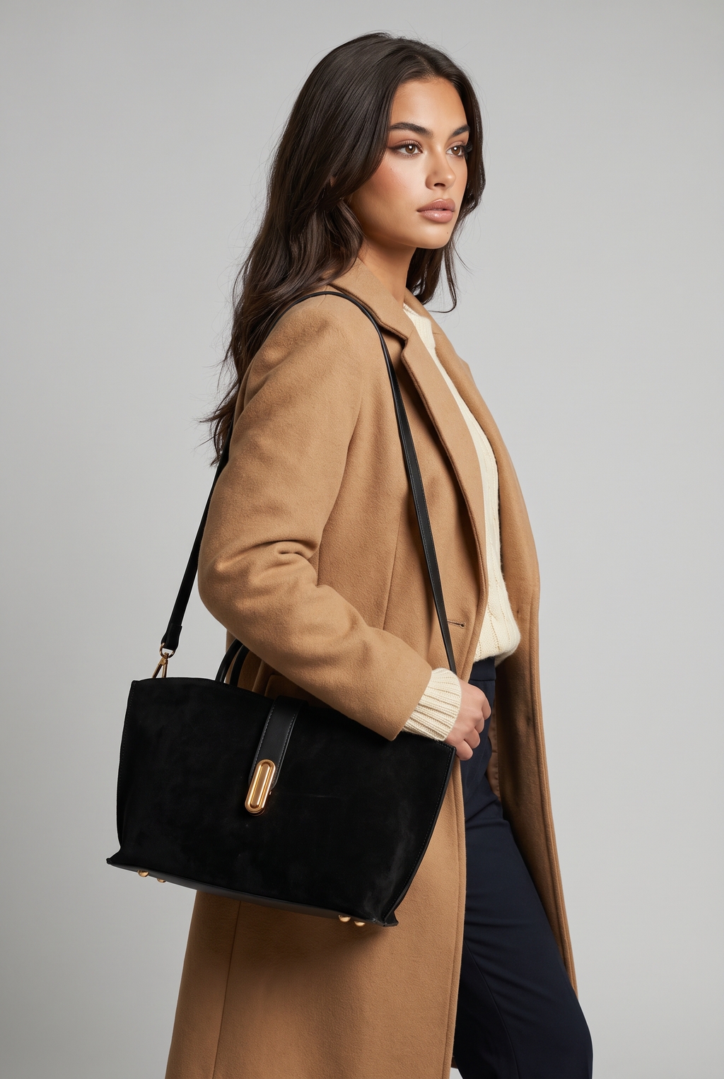 Women’s Structured Tote Bag Gold Hardware