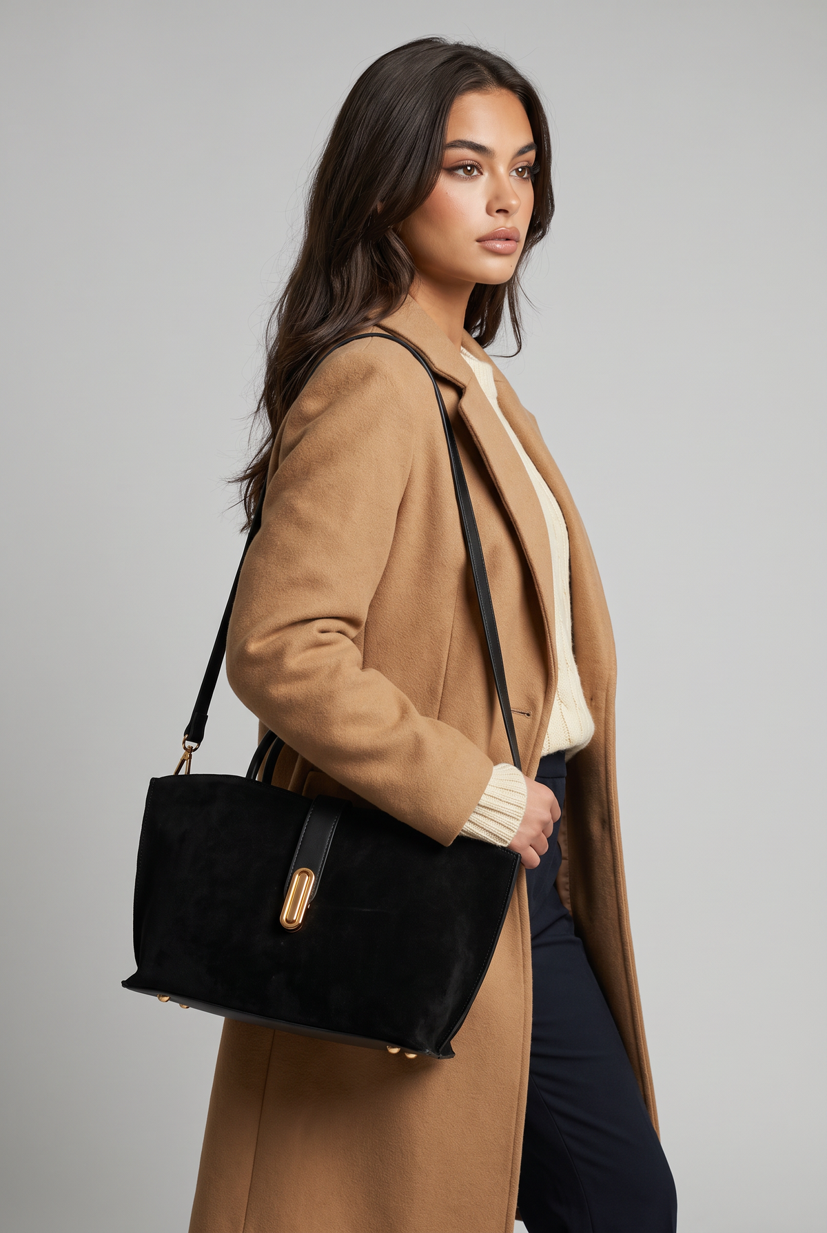 Women’s Structured Tote Bag Gold Hardware