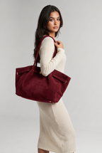 Women’s Suede-Effect Tote Bag Belt Detail
