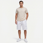 Men's Linen Cargo Shorts Drawstring Waist