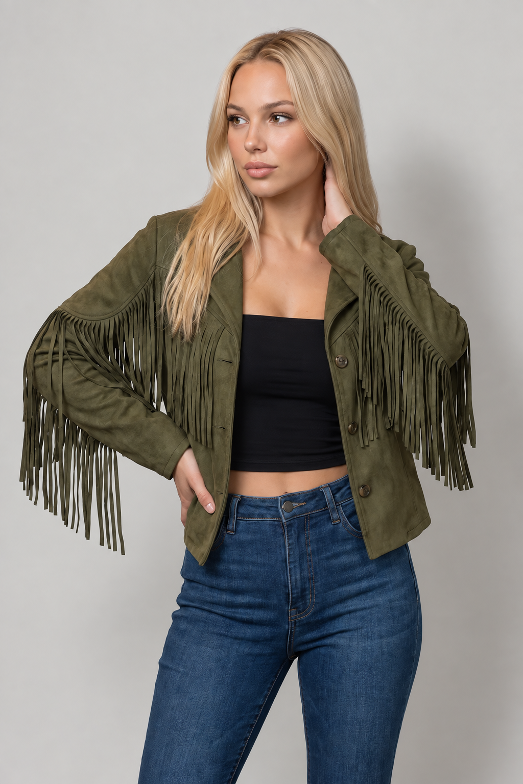 Women's Suede Fringe Cowboy Jacket