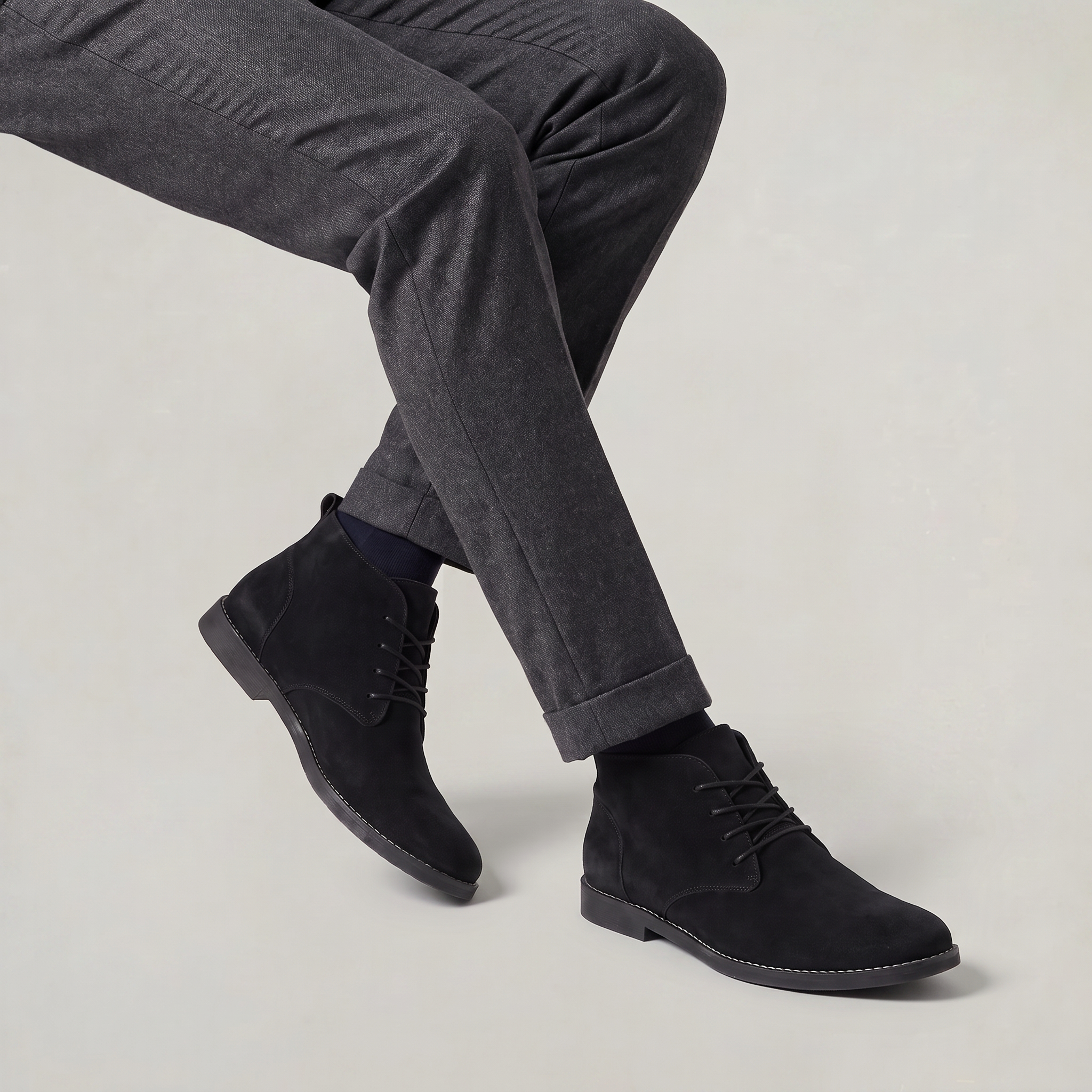 Men's Suede Chukka Boots – Lace-Up Desert Ankle Boots