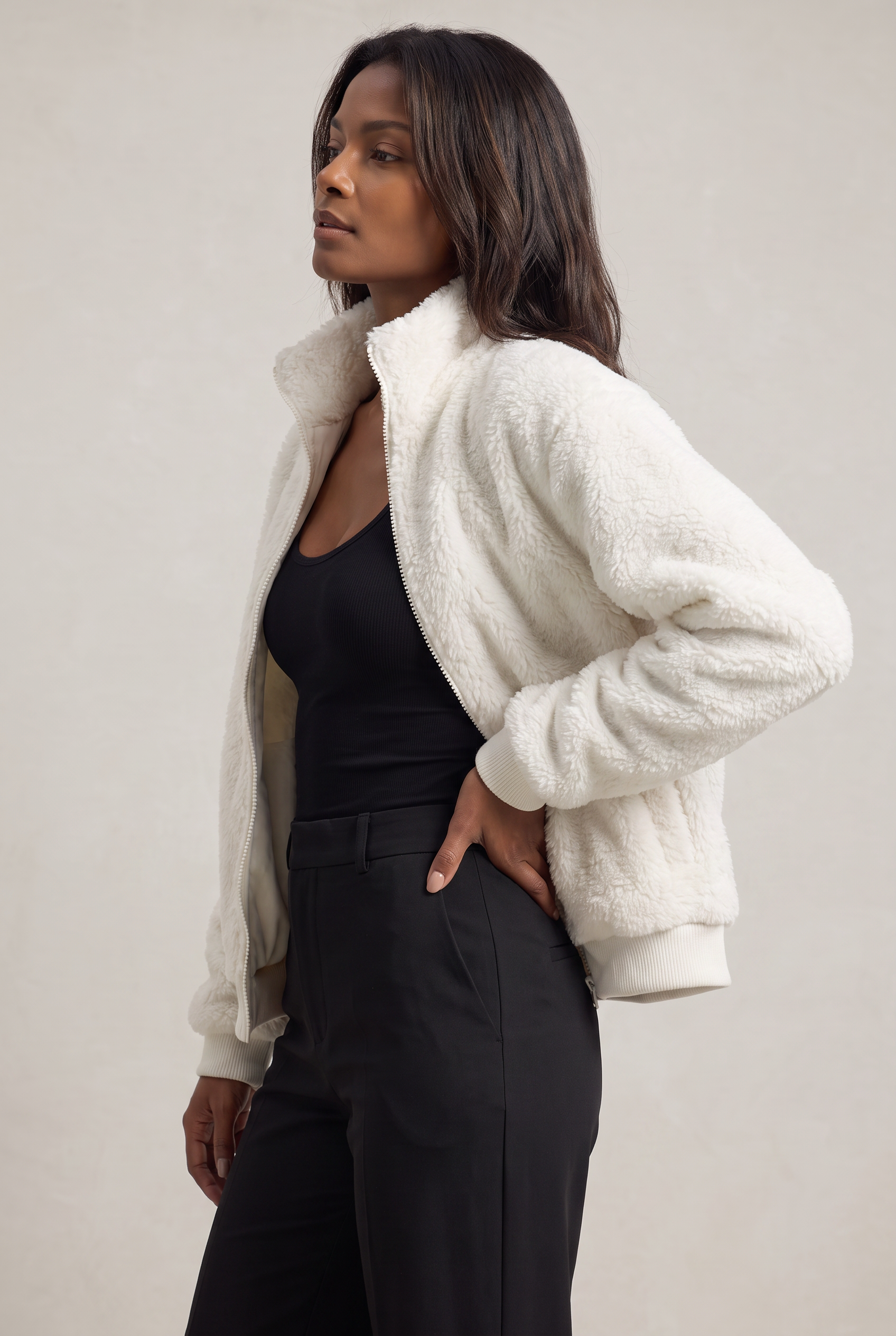 Women's Teddy Fleece Jacket – Zip-Up Borg Coat