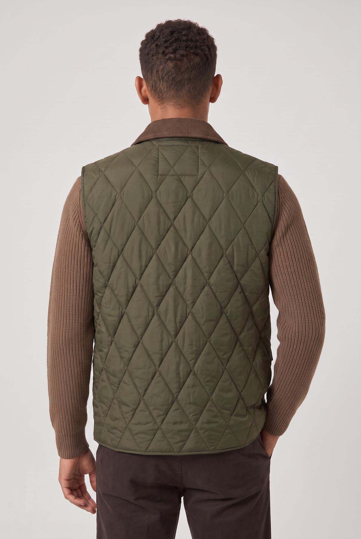 Men’s Vintage Corduroy Collar Quilted Utility Gilet