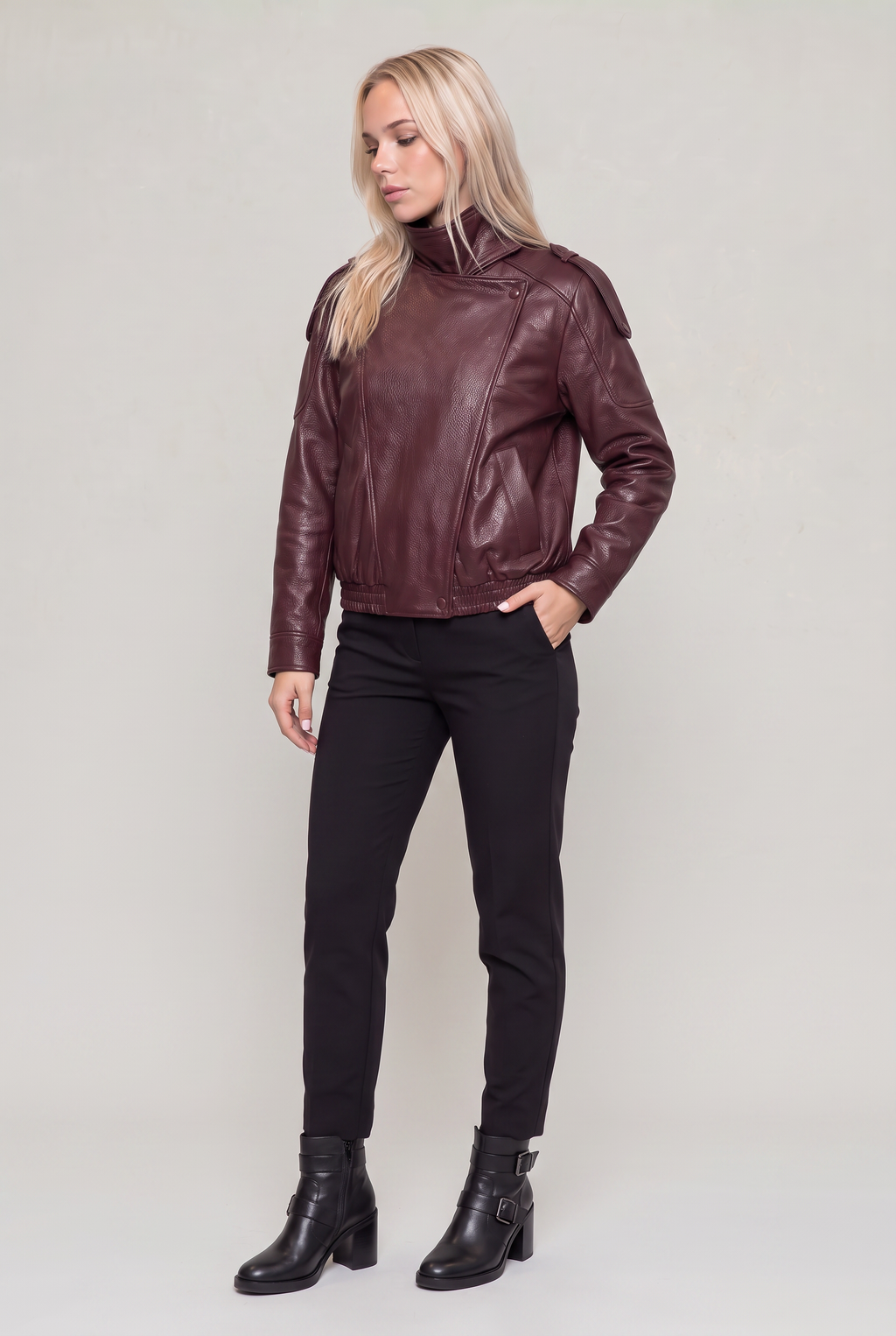 Women’s Faux Leather Biker Jacket