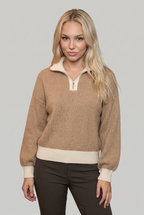 Women’s Contrast Collar Quarter Zip Jumper