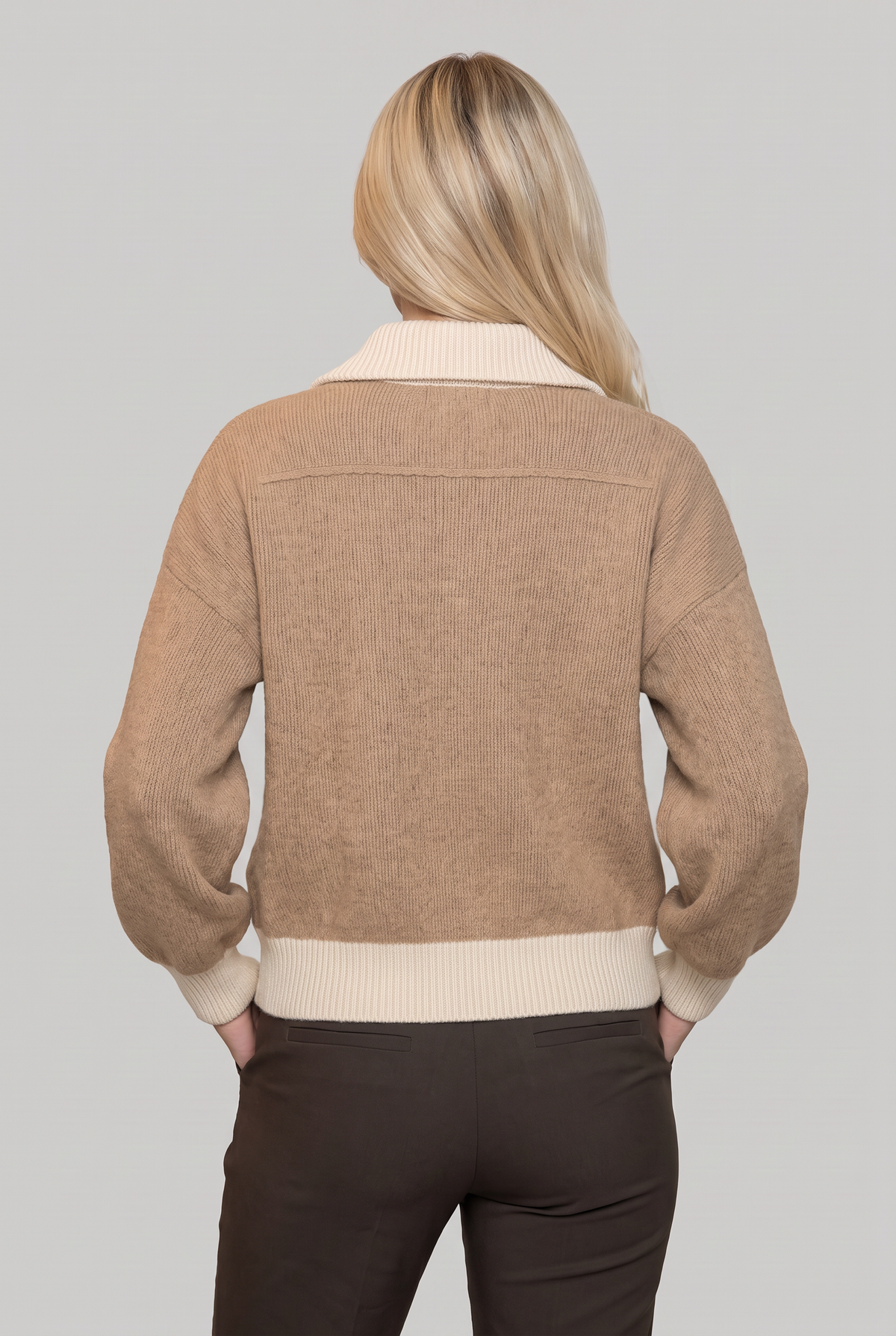 Women’s Contrast Collar Quarter Zip Jumper
