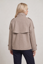 Women’s Button-Up High Collar Pea Coat
