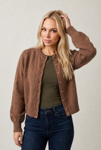 Women’s Round Neck Button-Up Cardigan