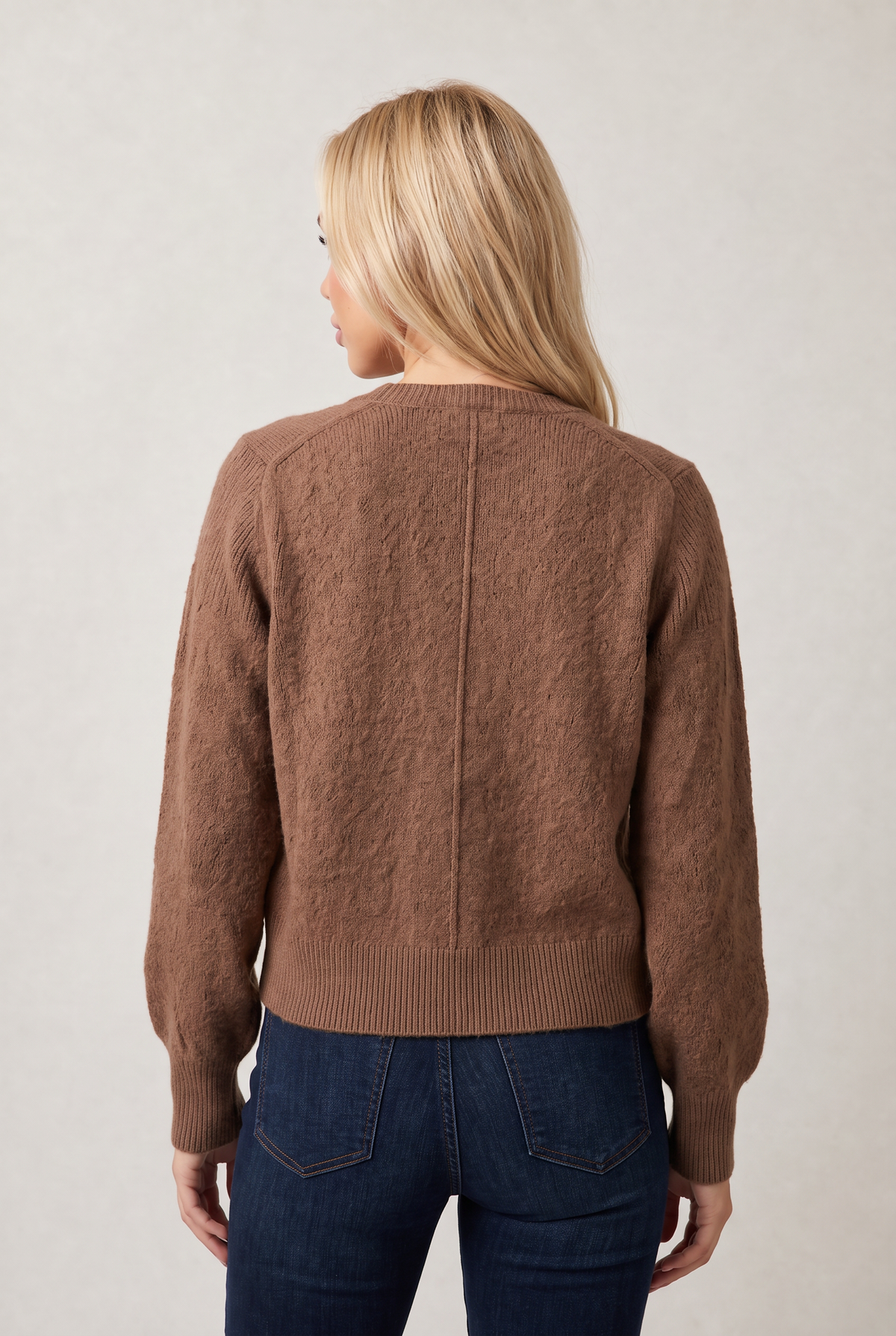 Women’s Round Neck Button-Up Cardigan