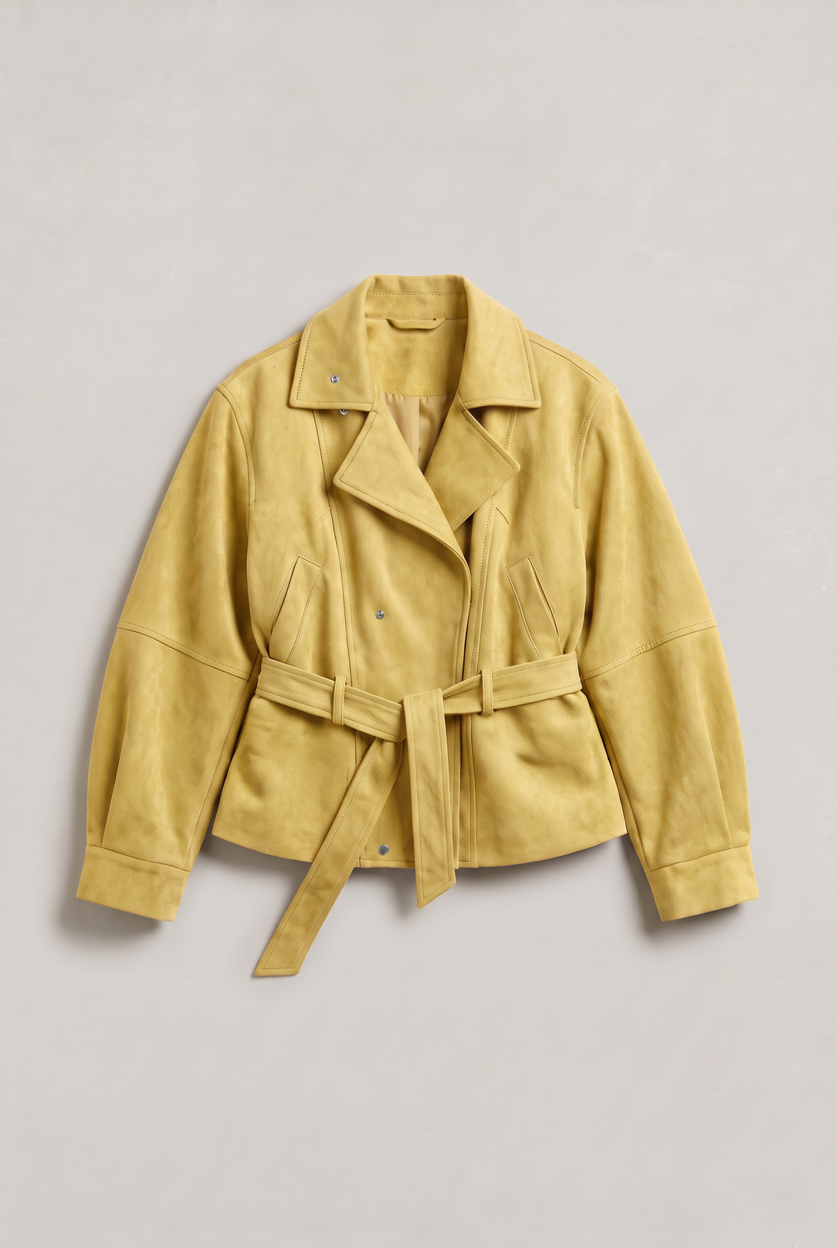 Women’s Belted Stand Collar Utility Jacket