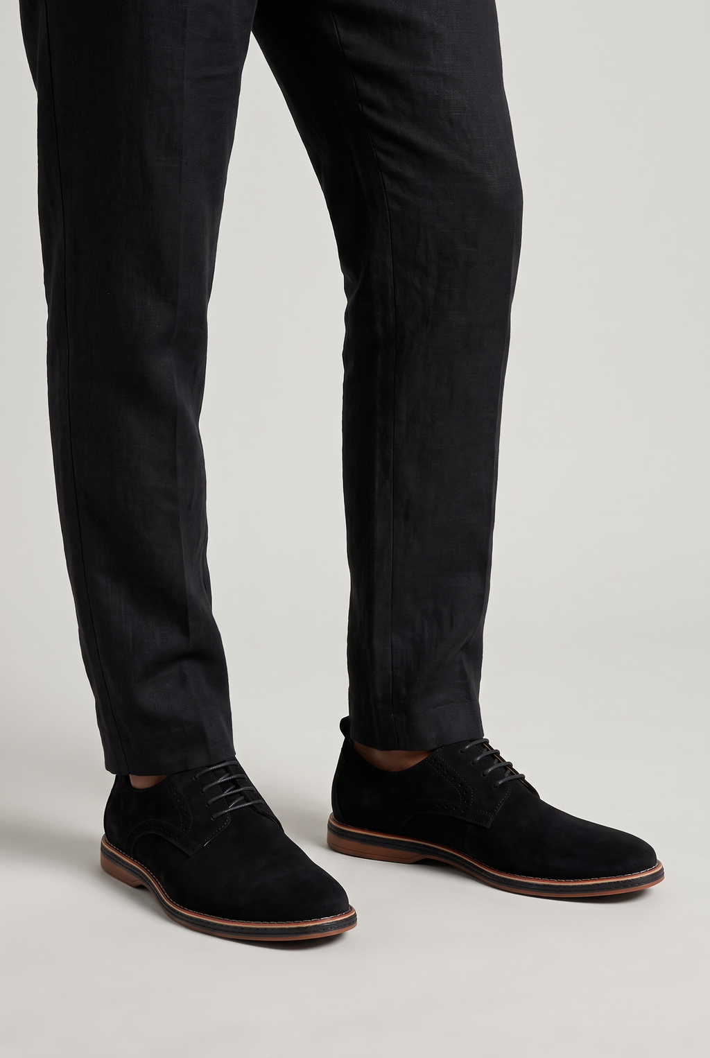 Men's Suede Look Brogue Derby Shoes