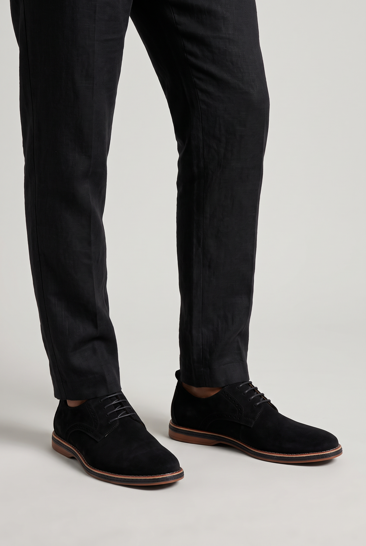 Men's Suede Look Brogue Derby Shoes
