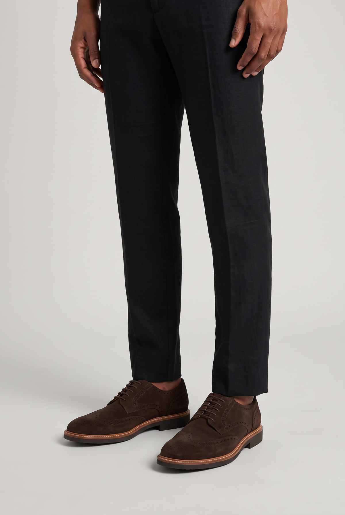 Men's Suede Look Brogue Derby Shoes