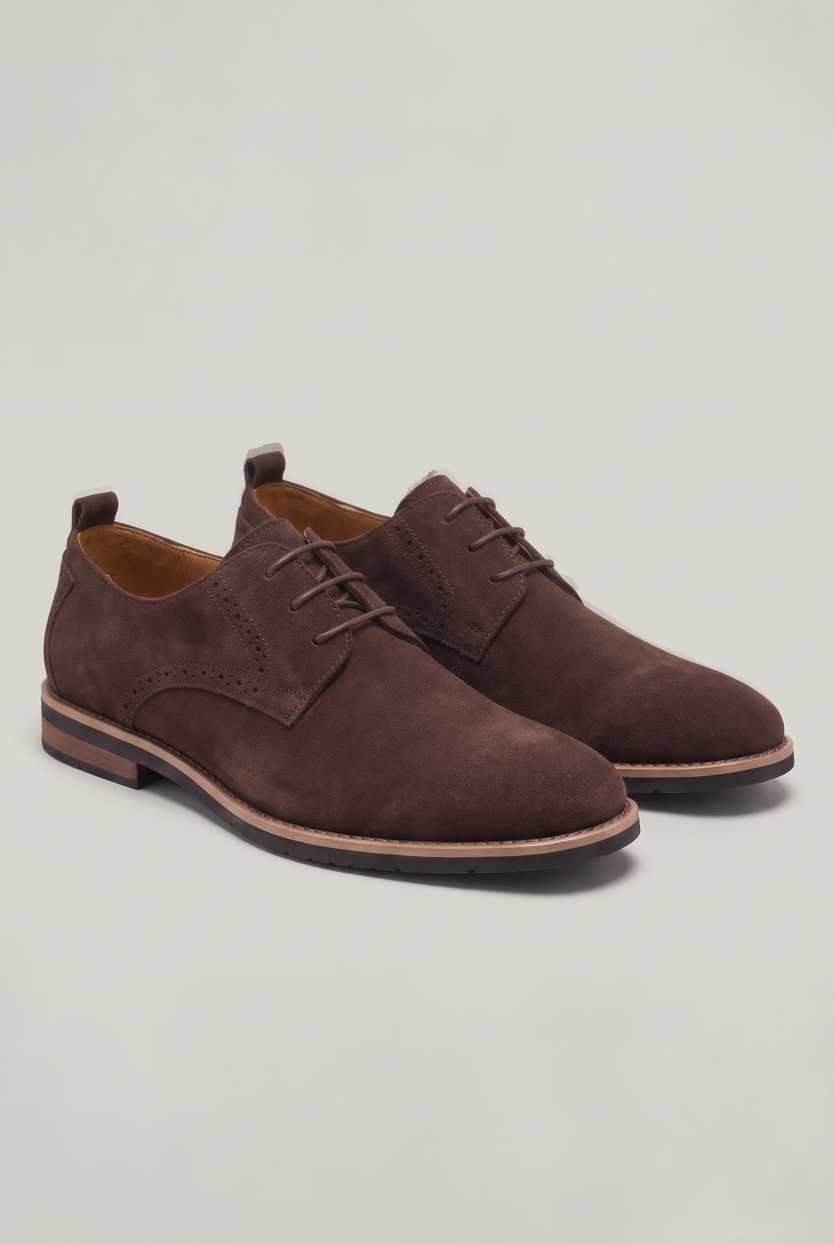 Men's Suede Look Brogue Derby Shoes