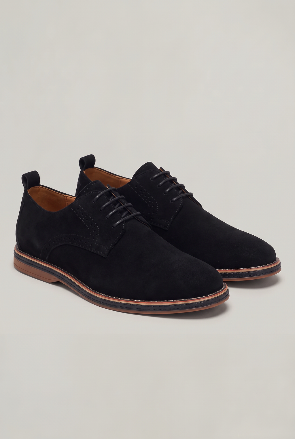 Men's Suede Look Brogue Derby Shoes