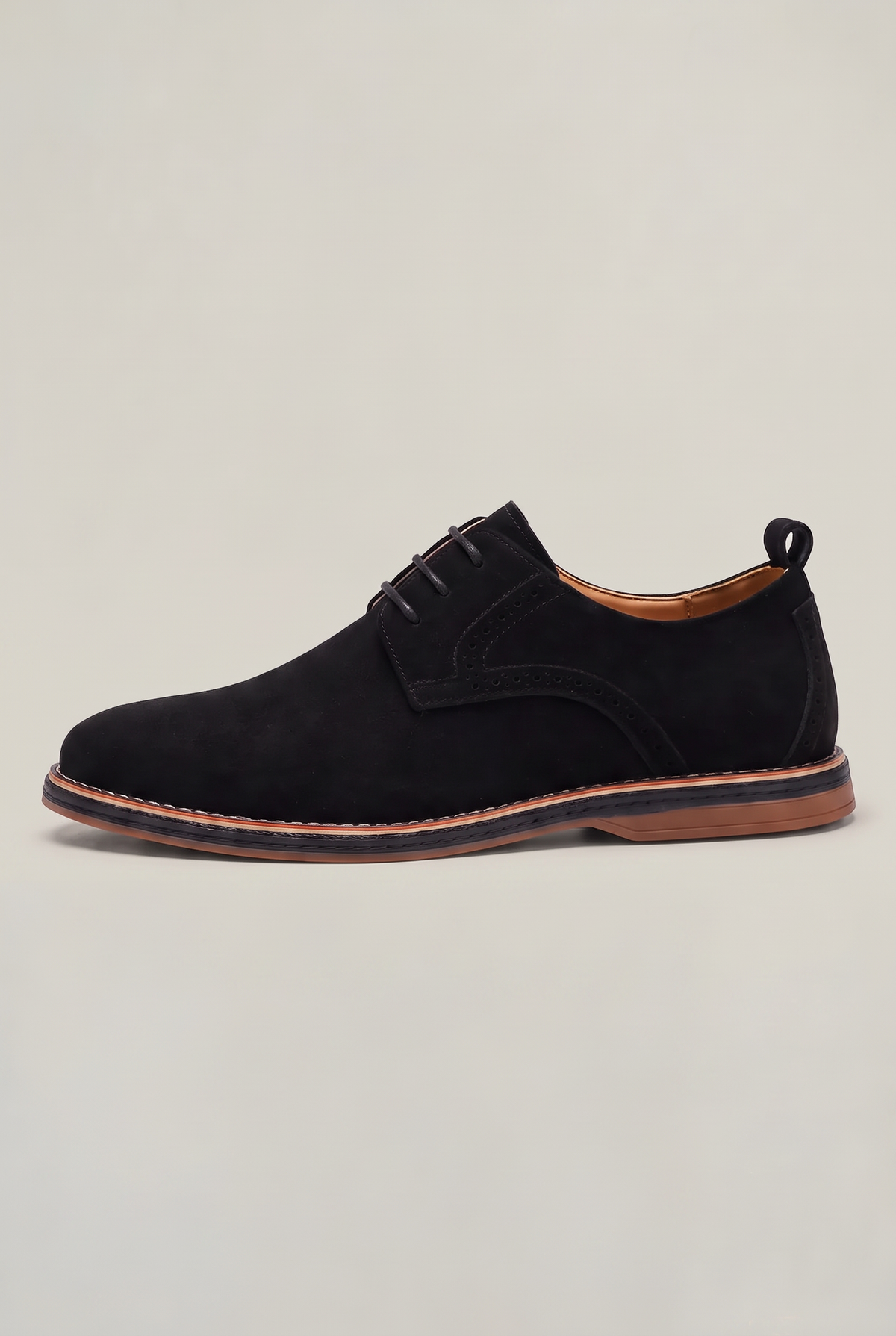 Men's Suede Look Brogue Derby Shoes